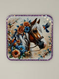 Floral Horse and Blue Bird Large Magnet