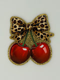 Cherry Leopard Bow Large Magnet